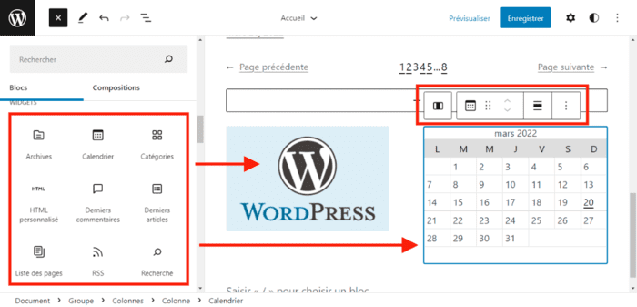 créer des barres latérales WordPress