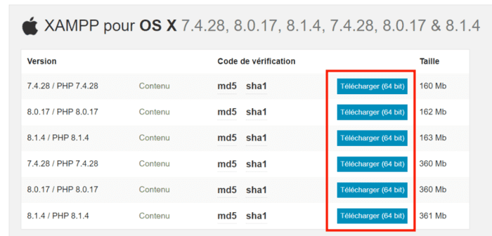installer XAMPP sur OS X