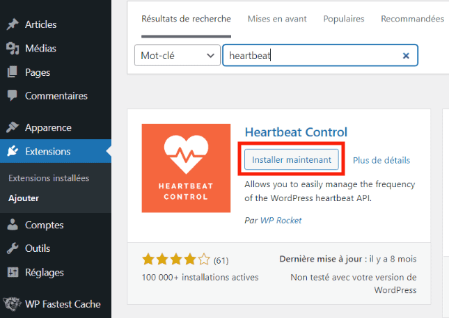 installer le plugin Heartbeat Control