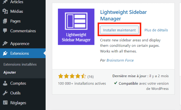 installer Lightweight Sidebar Manager