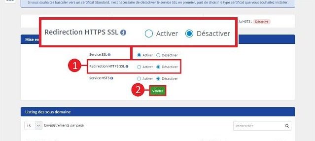 Redirection HTTPS SSL
