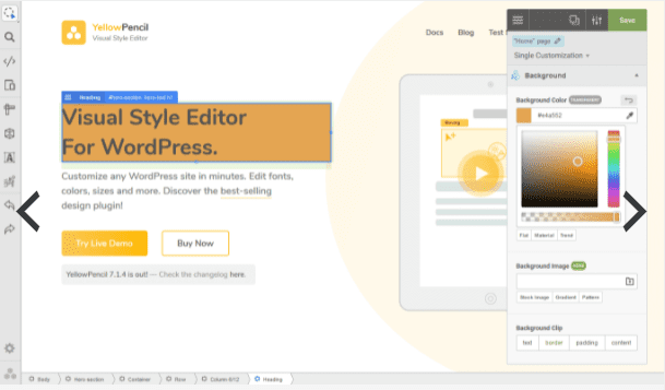 CSS personnalisé WordPress Yellow Pencil