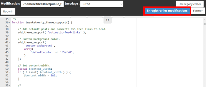 ajouter du code à functions.php