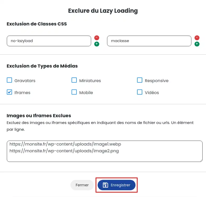 LWS Optimize exclure du lazy loading