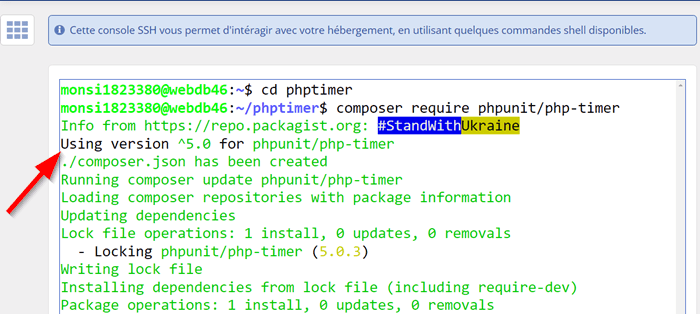 installer phpunit/php-timer