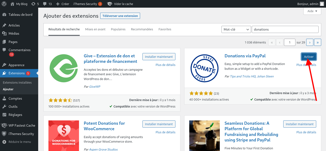 ajouter un bouton de don PayPal à WordPress