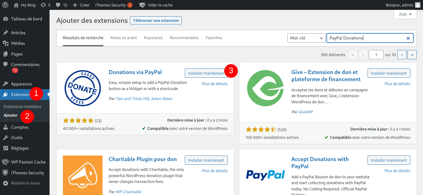 ajouter un bouton de don PayPal à WordPress