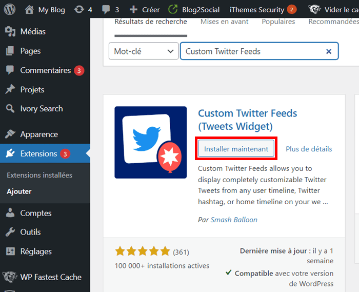 installer Custom Twitter Feeds