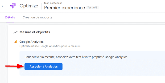 Associer Google Analytics