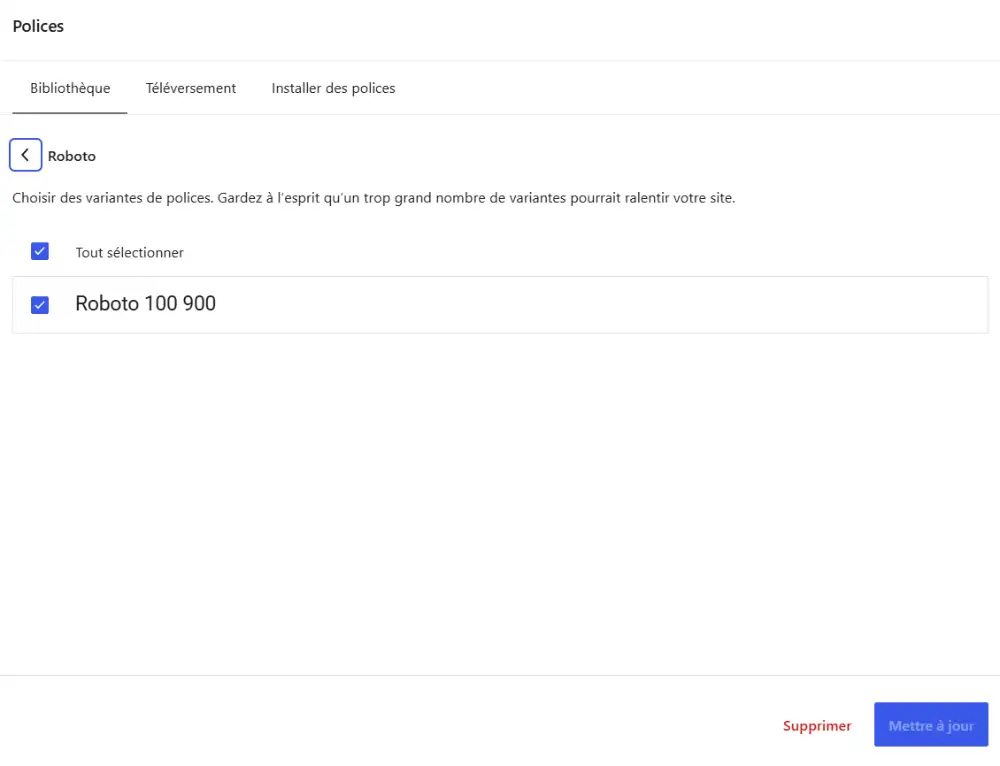 Afficher la police Roboto dans WordPress