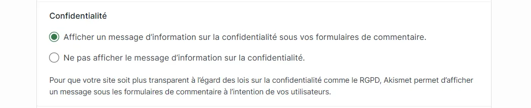 Confidentialité