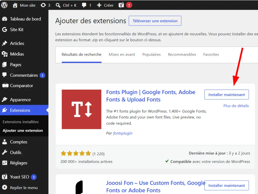 Installer Google Fonts