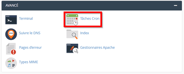 créer une tâche cron/LWS cPanel