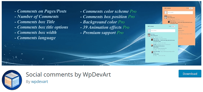 Social comments by WpDevArt