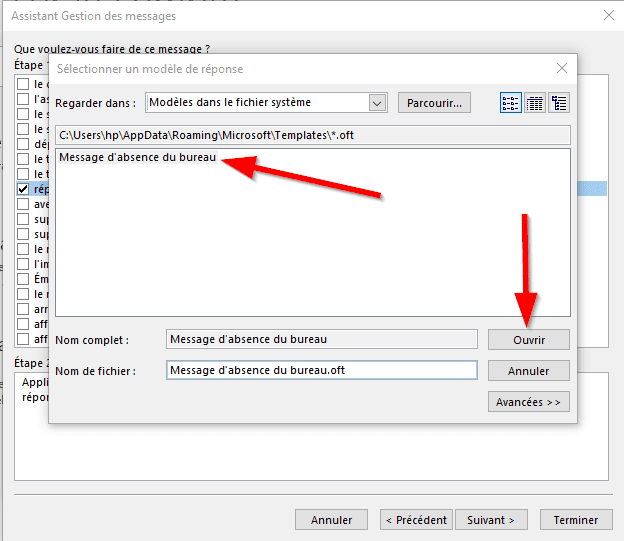 Configurer un message d'absence sur Outlook