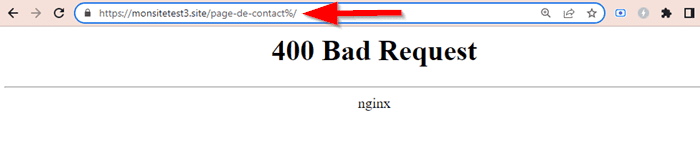 Erreur 400 Bad Request - Requête non valide sans Chrome