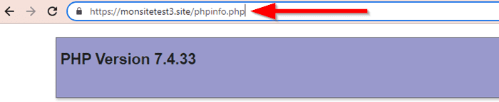 configuration PHP : phpinfo d'un site web