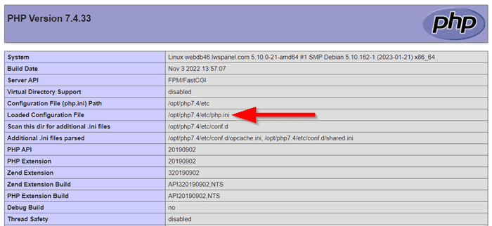 extension MySQL requise par WordPress : Loaded configuration file