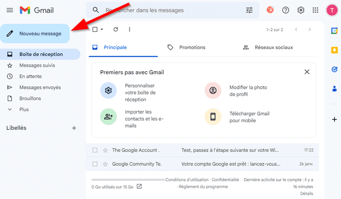 nouveau message Gmail