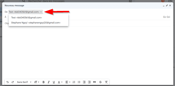 Sélection de comptes mails Gmail
