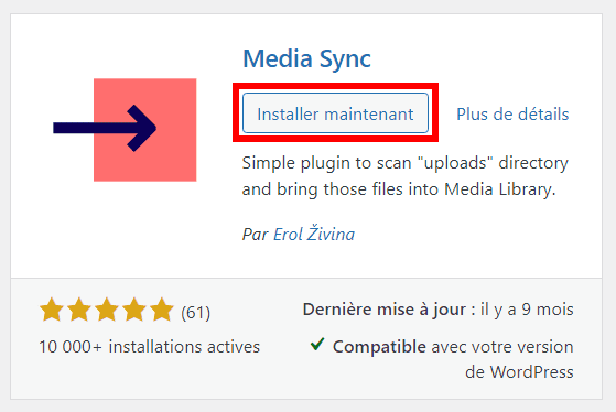 installer le plugin Média Sync