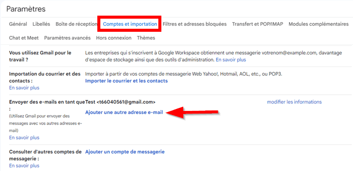 Comptes et importation Gmail