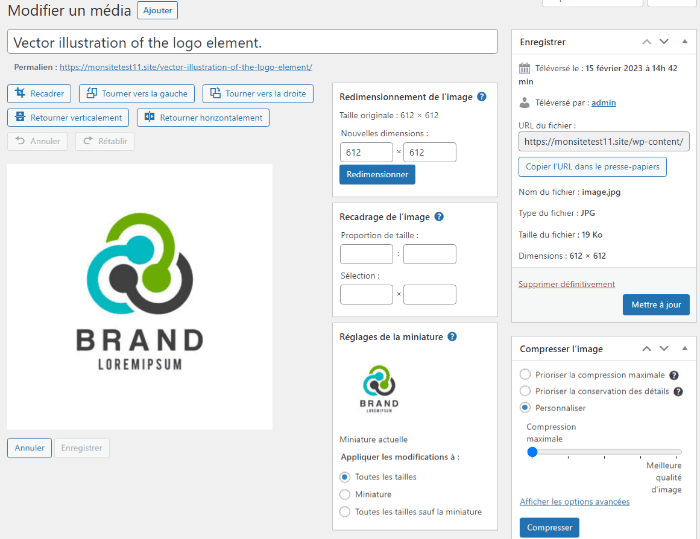 Modifier et mettre à jour le logo WordPress
