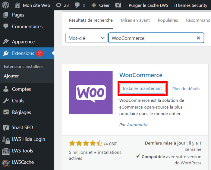 Installer WooCommerce
