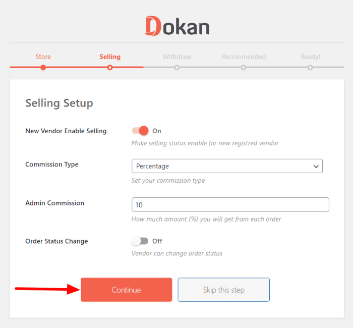 Configuration des ventes plugin Dokan WordPress