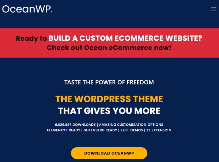 OceanWP, thème responsive WordPress