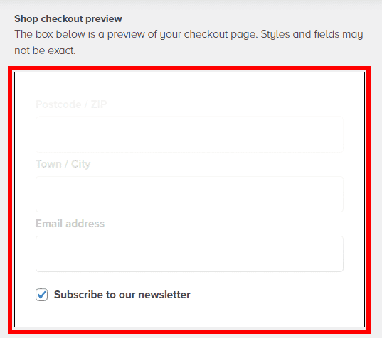 Apparence du formulaire d'inscription aux newsletters de MailChimp