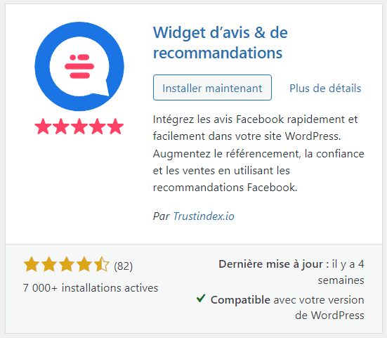 Widgets d'avis et de recommandations sur WooCommerce