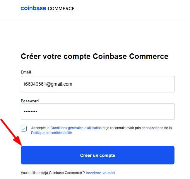 créer un compte Coinbase