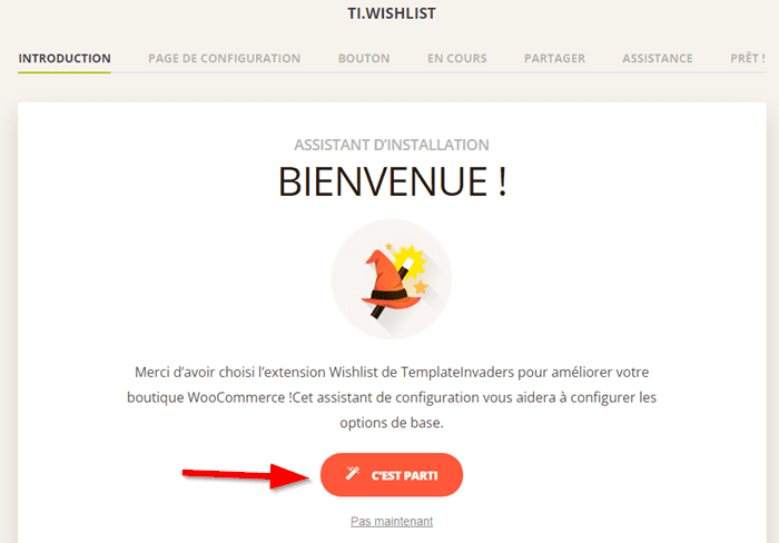 Assistant de configuration TI WooCommerce Wishlist