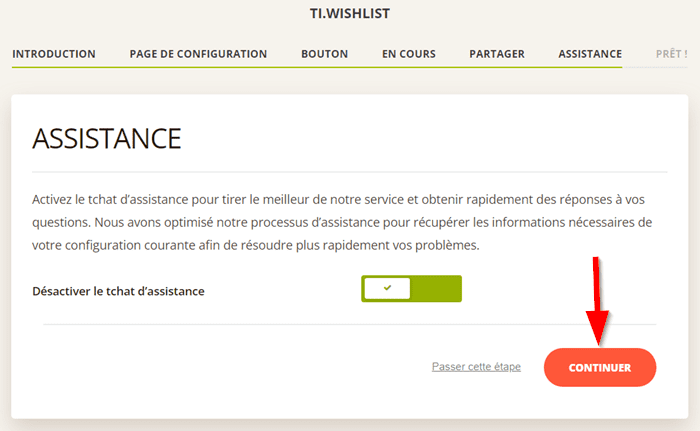 Activer l'assistance TI WooCommerce Wishlist