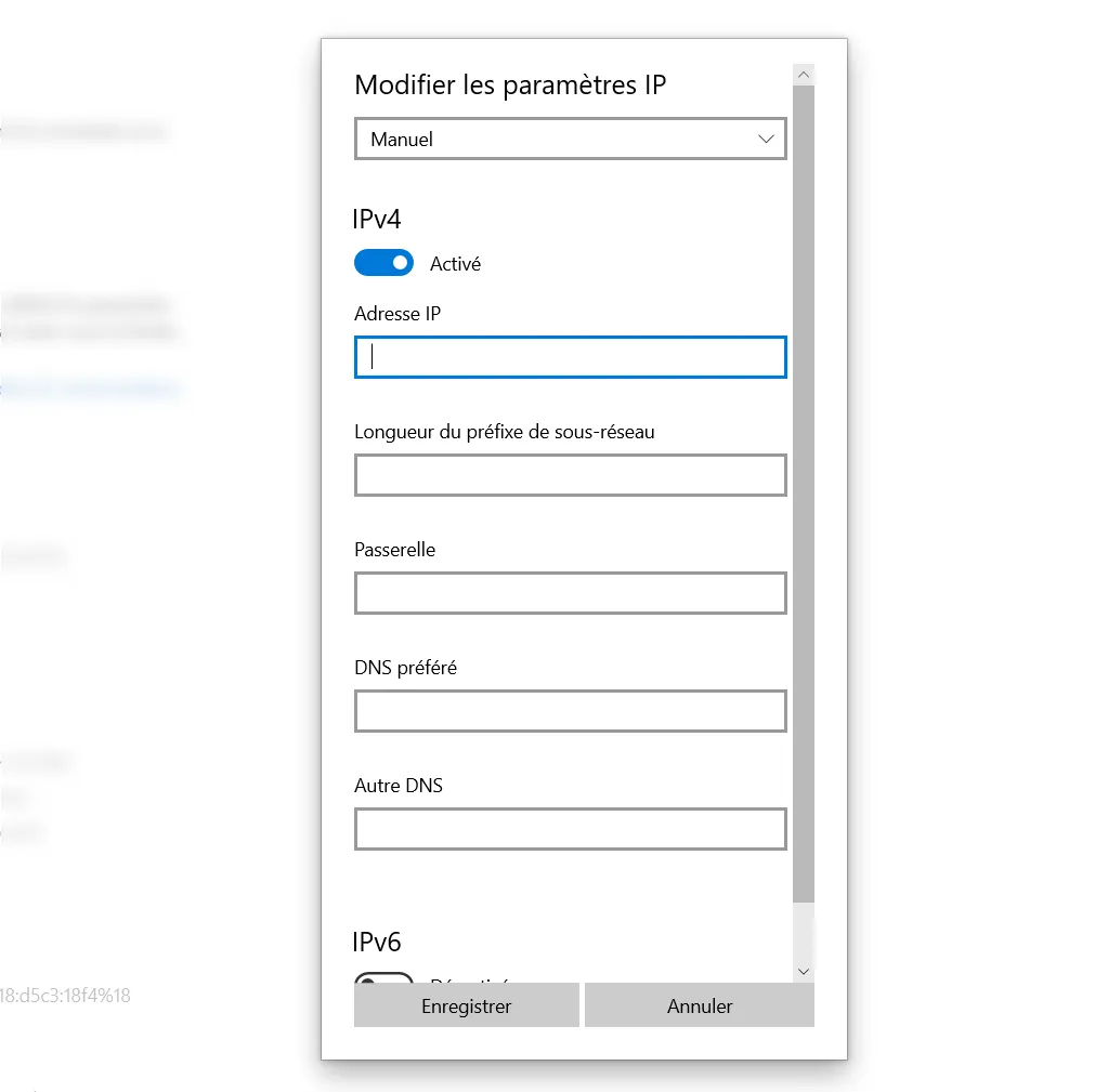 Modifier et choisir ses paramètres IPv4