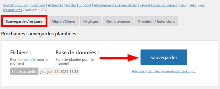 Sauvegarder WordPress avec UpdraftPlus