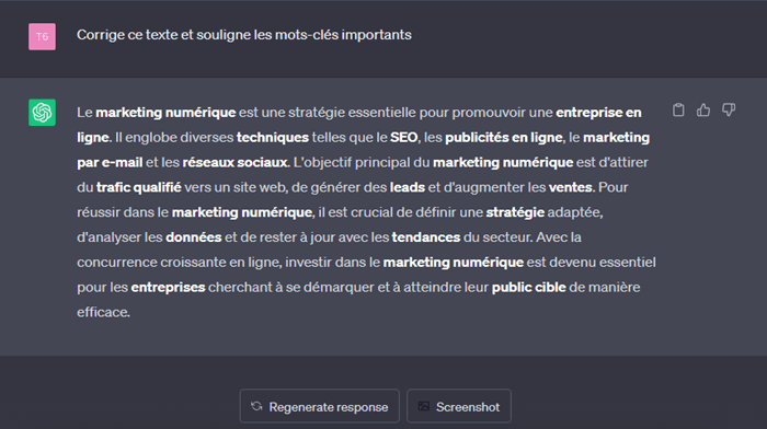 Mettre en gras des mots-clés dans un contenu WordPress avec ChatGPT