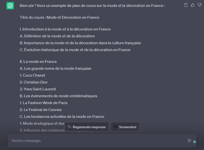 Générer un plan de cours avec ChatGPT - content marketing