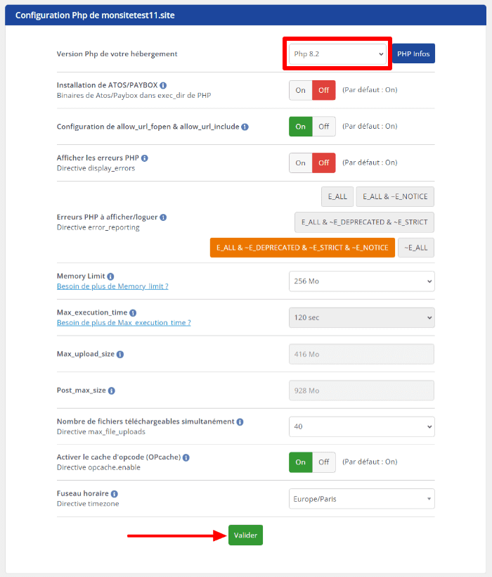 Mettre à jour PHP dans WordPress en toute sécurité sur LWS Panel