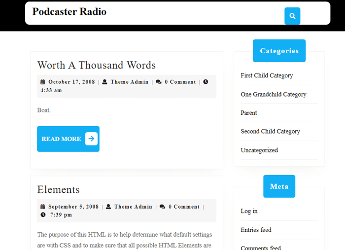 Thème Podcaster Radio