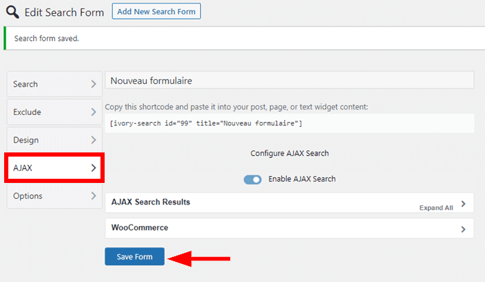 Activation de la recherche Ajax sur WordPress avec Ivory Search
