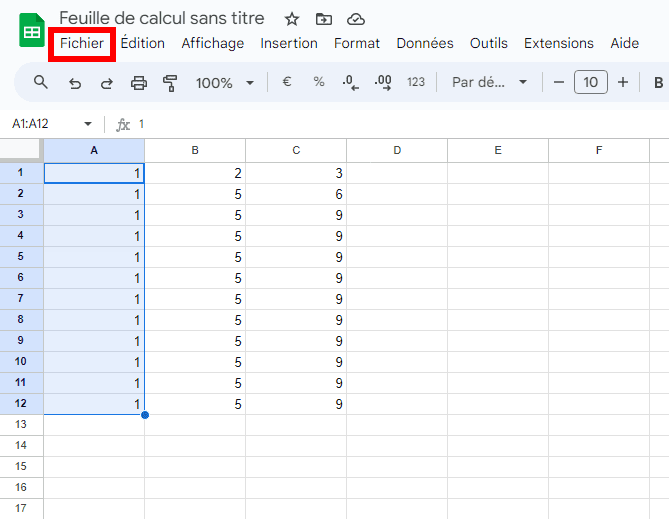Insertion de données dans Google Sheets