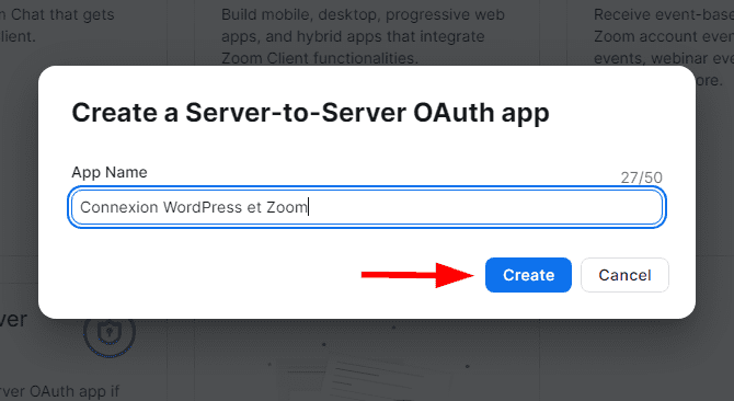 Créer une API Server to server Oauth credentials 