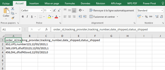 Fichier Excel pour le suivi de commandes