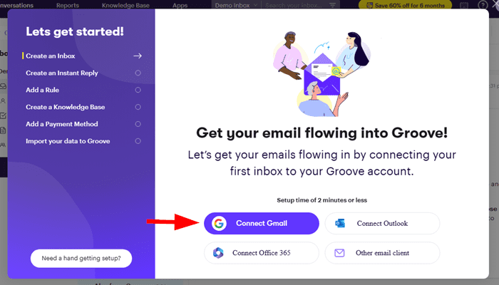 Connecter un compte Gmail avec GrooveHq
