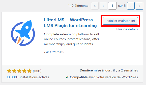 Installer l'extension LifterLMS pour vendre des formations avec WordPress
