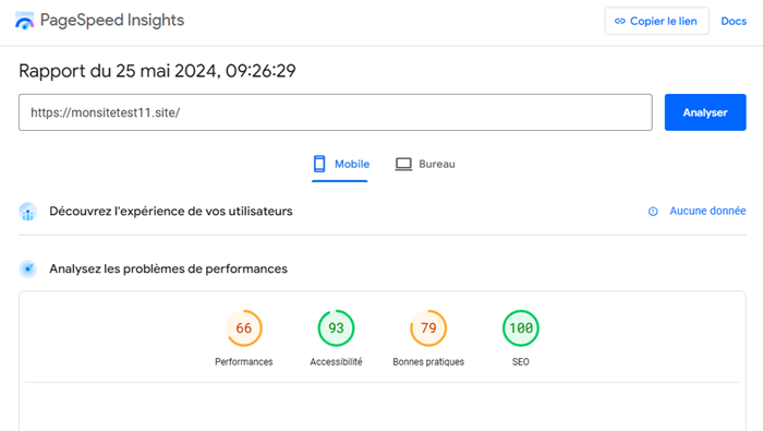 Analyse des performances actuelles après la migration du site WordPress