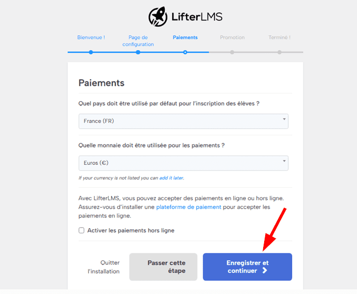 Page de paiement LifterLMS