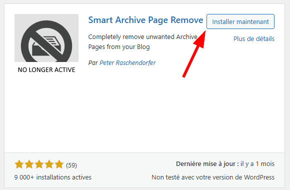 Installer le plugin Smart Archive Page Remove